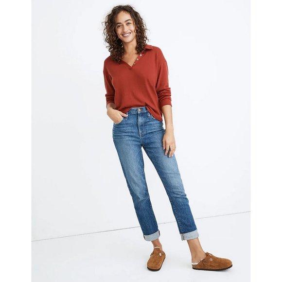 Madewell Denim - MADEWELL The High Rise Slim BoyJean in Moorland Wash Stretch Size 28